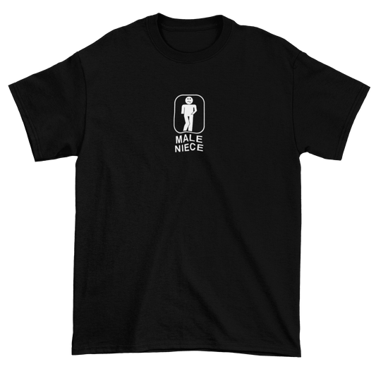 Male Niece Restroom Sign - Black Tee